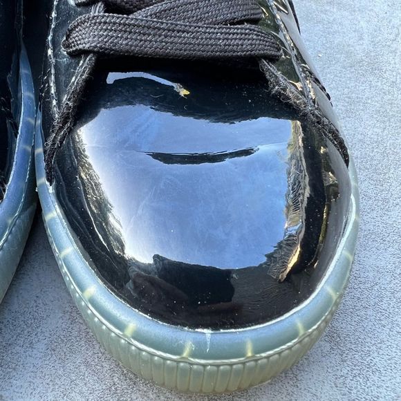 Puma Basket Patent Ice Fade Sneakers Mens 6.5 womens 8 Black - Picture 10 of 11